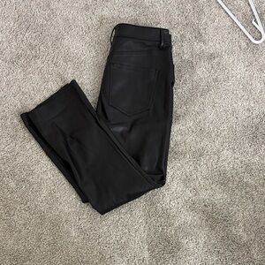 Express Black Leather-Style Trousers